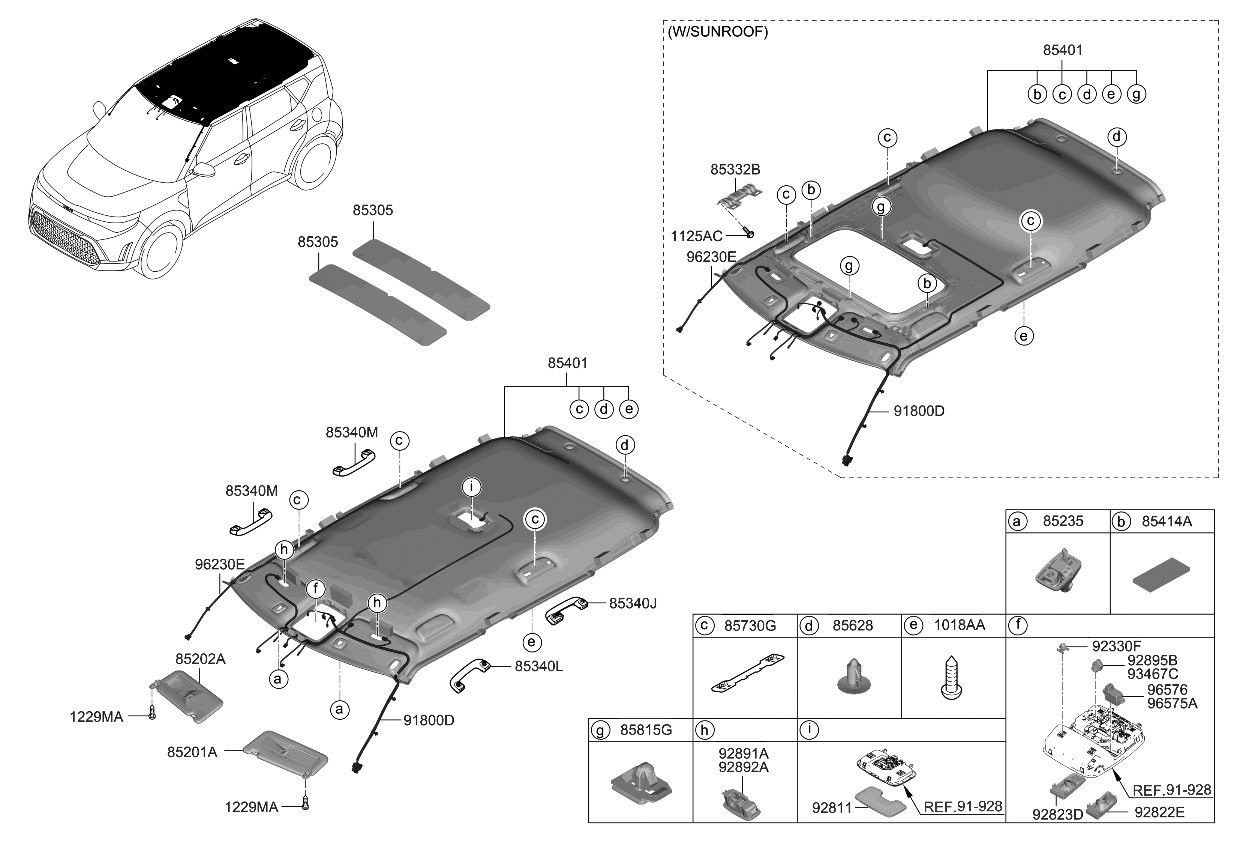 Kia 91801K0080 WIRING HARNESS-ROOF