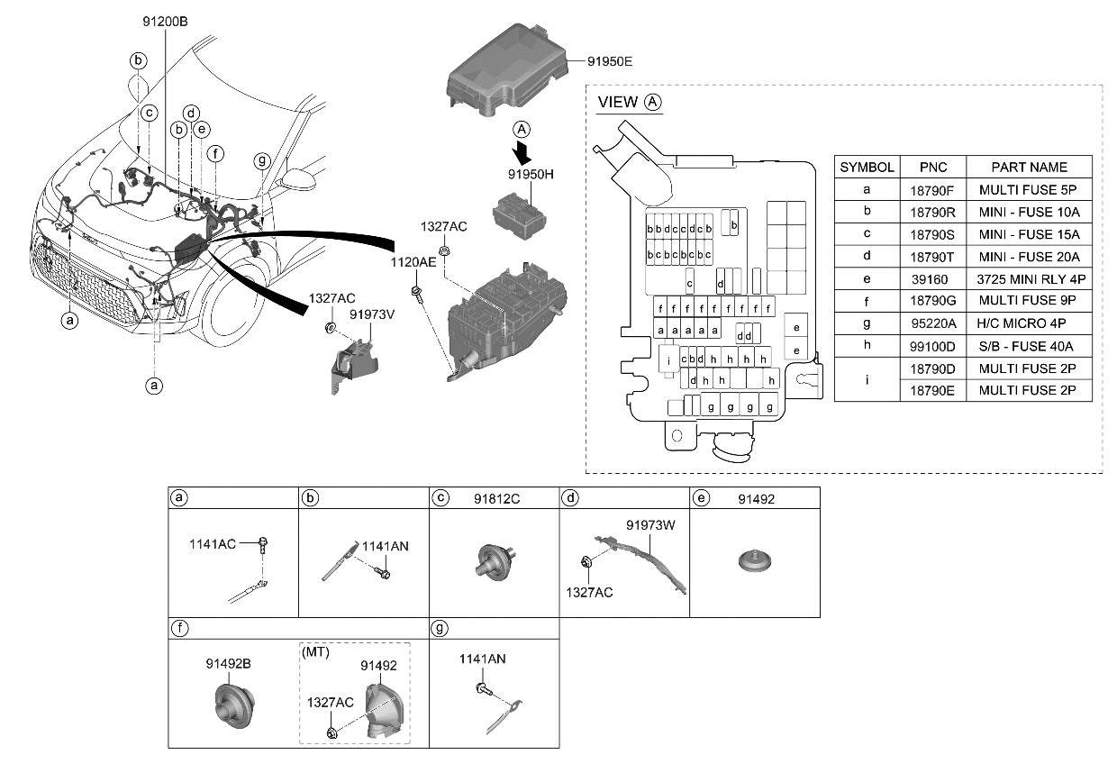 Kia 91270K0060 WIRING ASSY-FRT