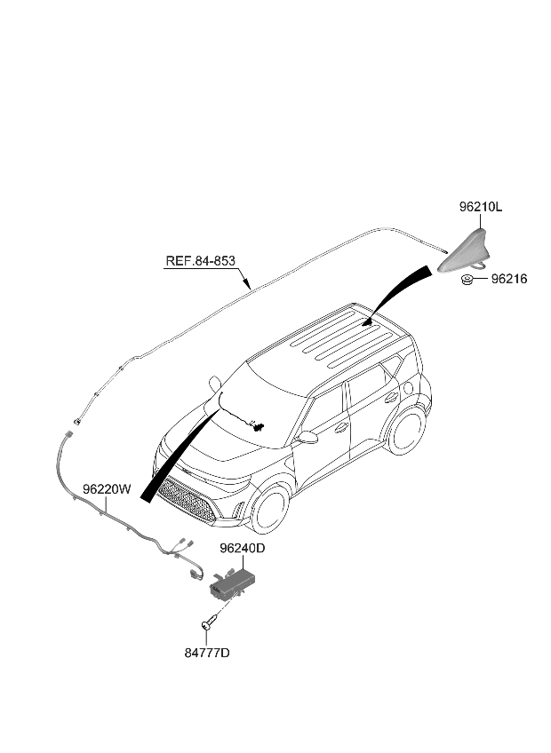 Kia 96240K0120 ANTENNA ASSY-WIRELES