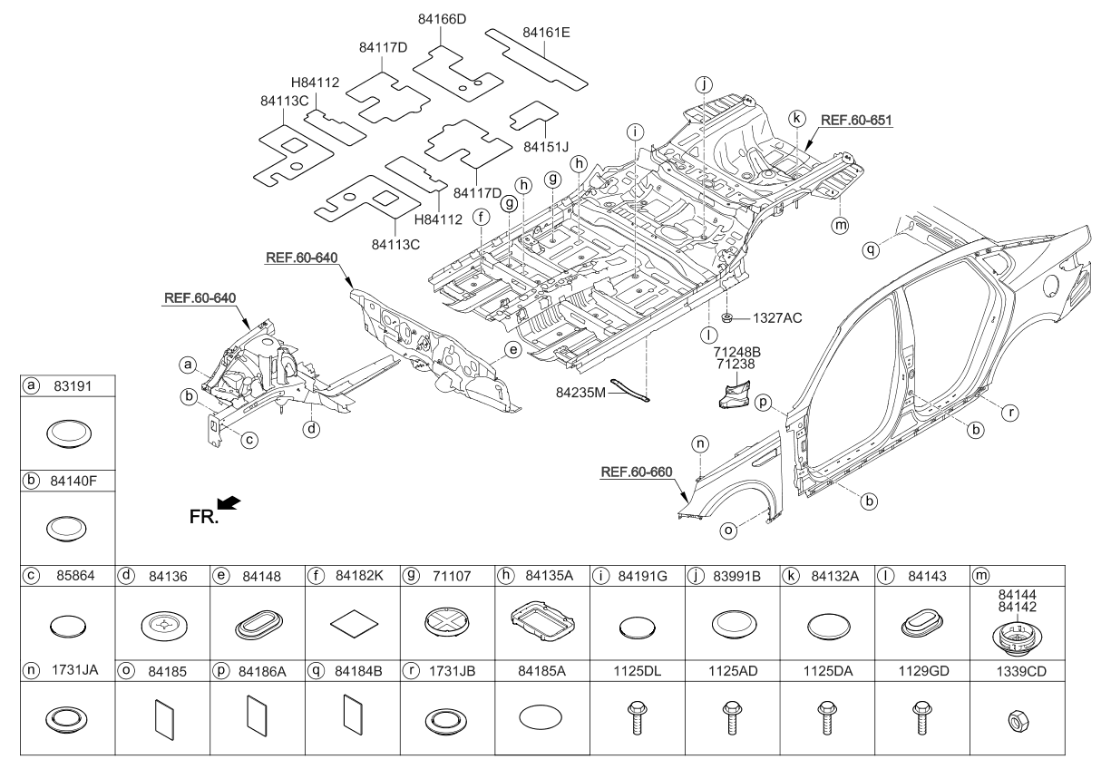 Kia 71238D4000 EXTENTION Assembly-COWL