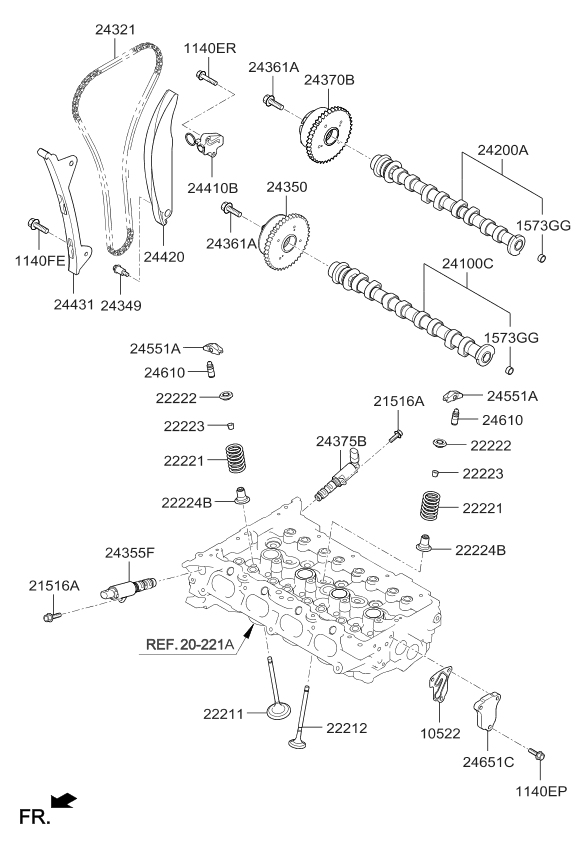 Kia 243702E650 Cvvt Assembly-Exhaust