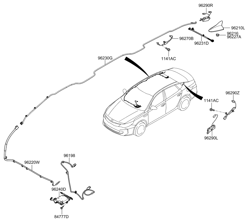 Kia 96231D5100 Feeder Cable-Antenna