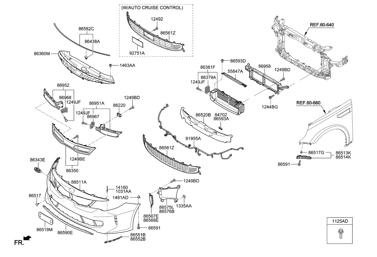 Kia 86551D4000 Bracket-Front Bumper Upper