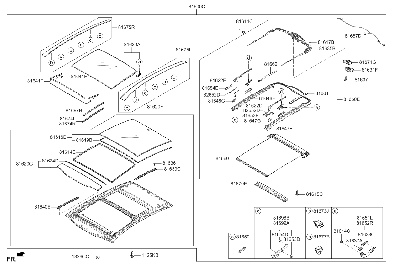 Kia 81629D9000 Clip-SUNROOF