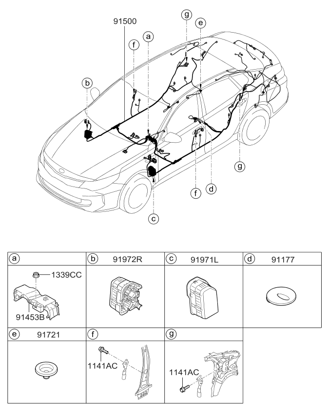Kia 91547A8720 Wiring Assembly-Floor