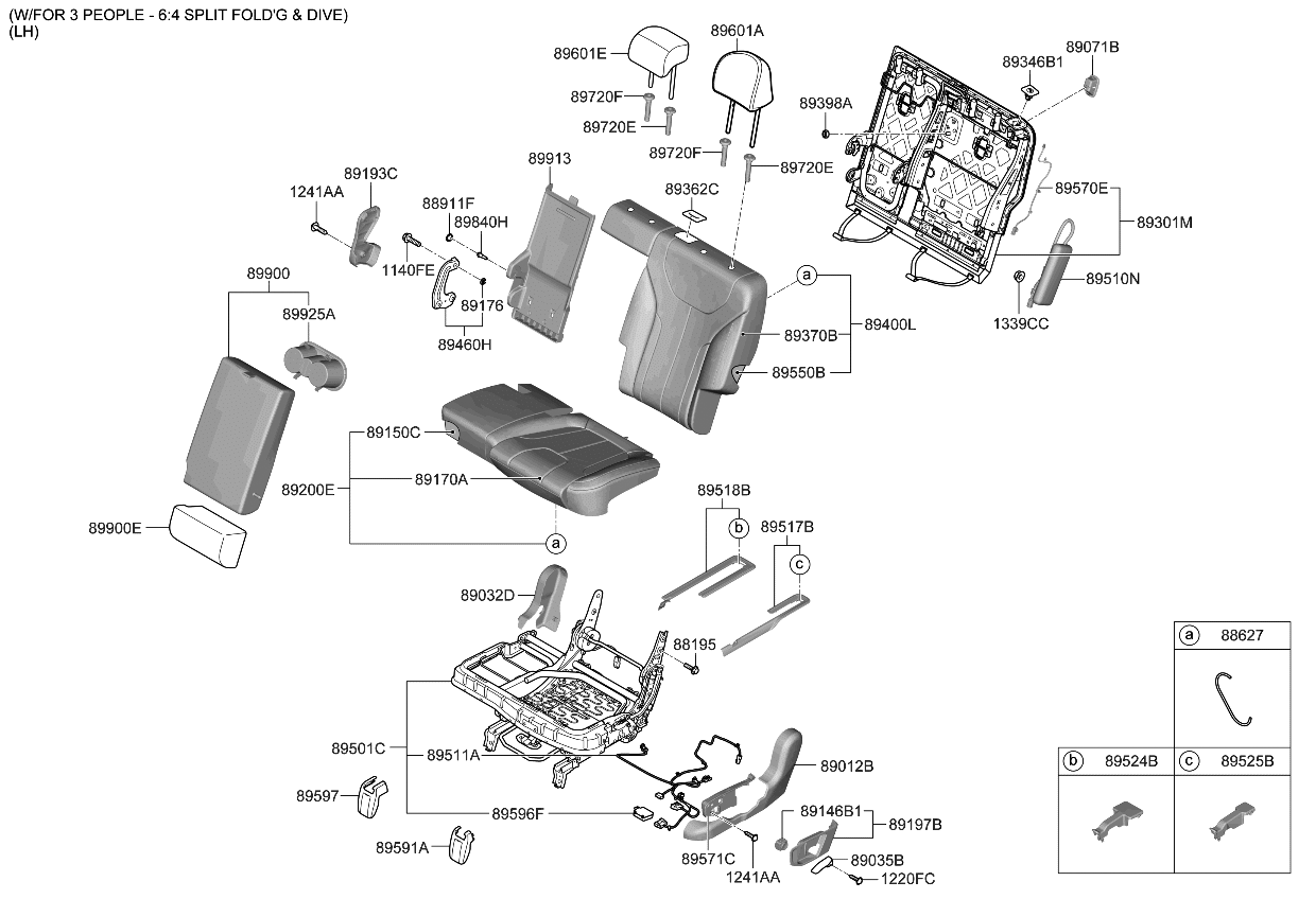 Kia 89196S9000WK INR COVER-RR CUSH FR