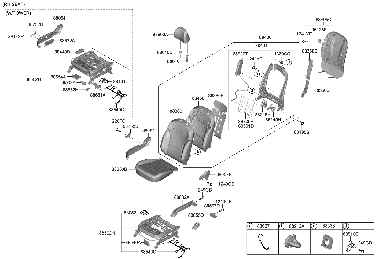 Kia 88298D4000CTT KNOB-FRONT SEAT RECL