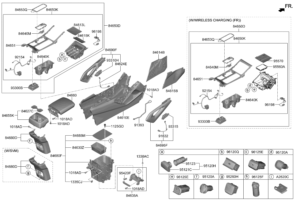 Kia 84650S9FP0FHV COVER ASSY-CONSOLE U