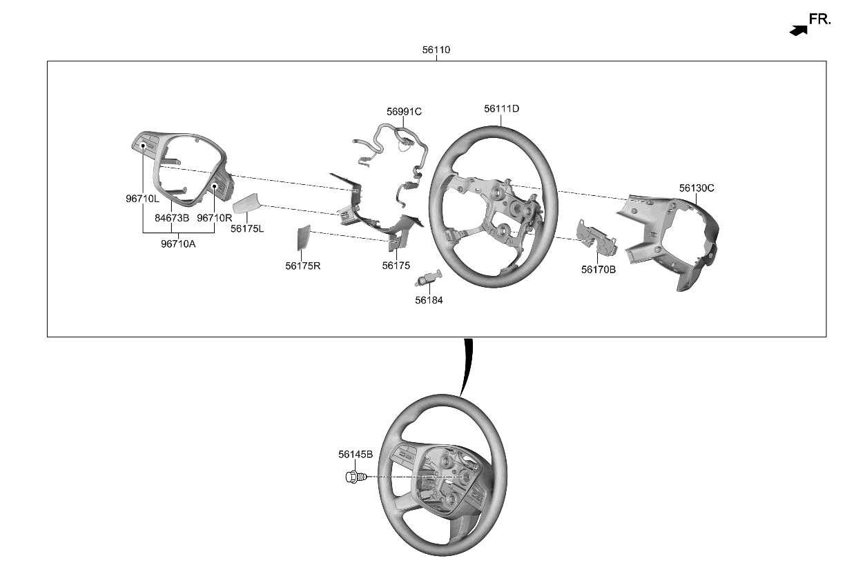 Kia 56120S9000NUP COVER ASSY-STEERING