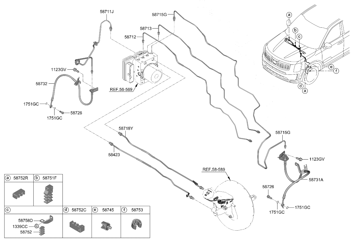 Kia 58758S1100 Bracket-Tube Clip