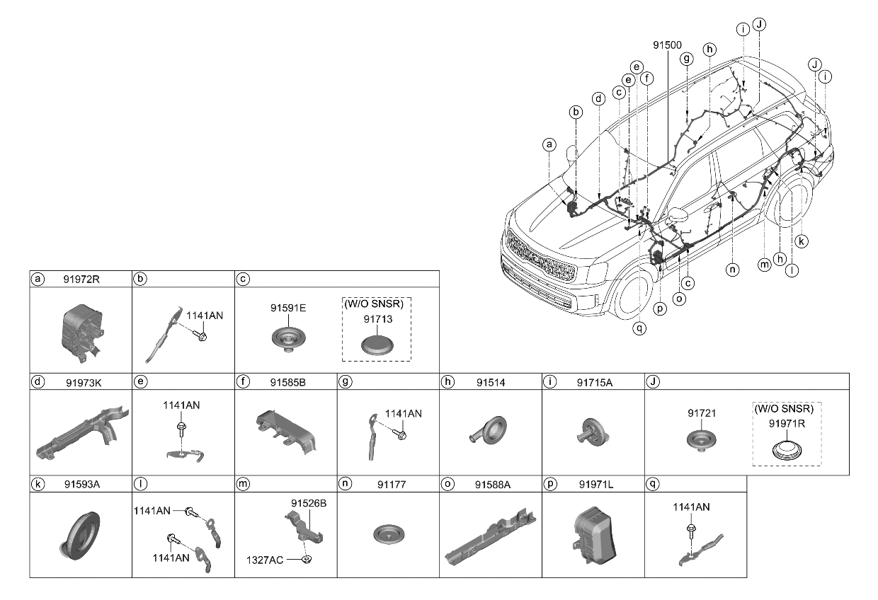 Kia 91530S9740 WIRING ASSY-FLOOR