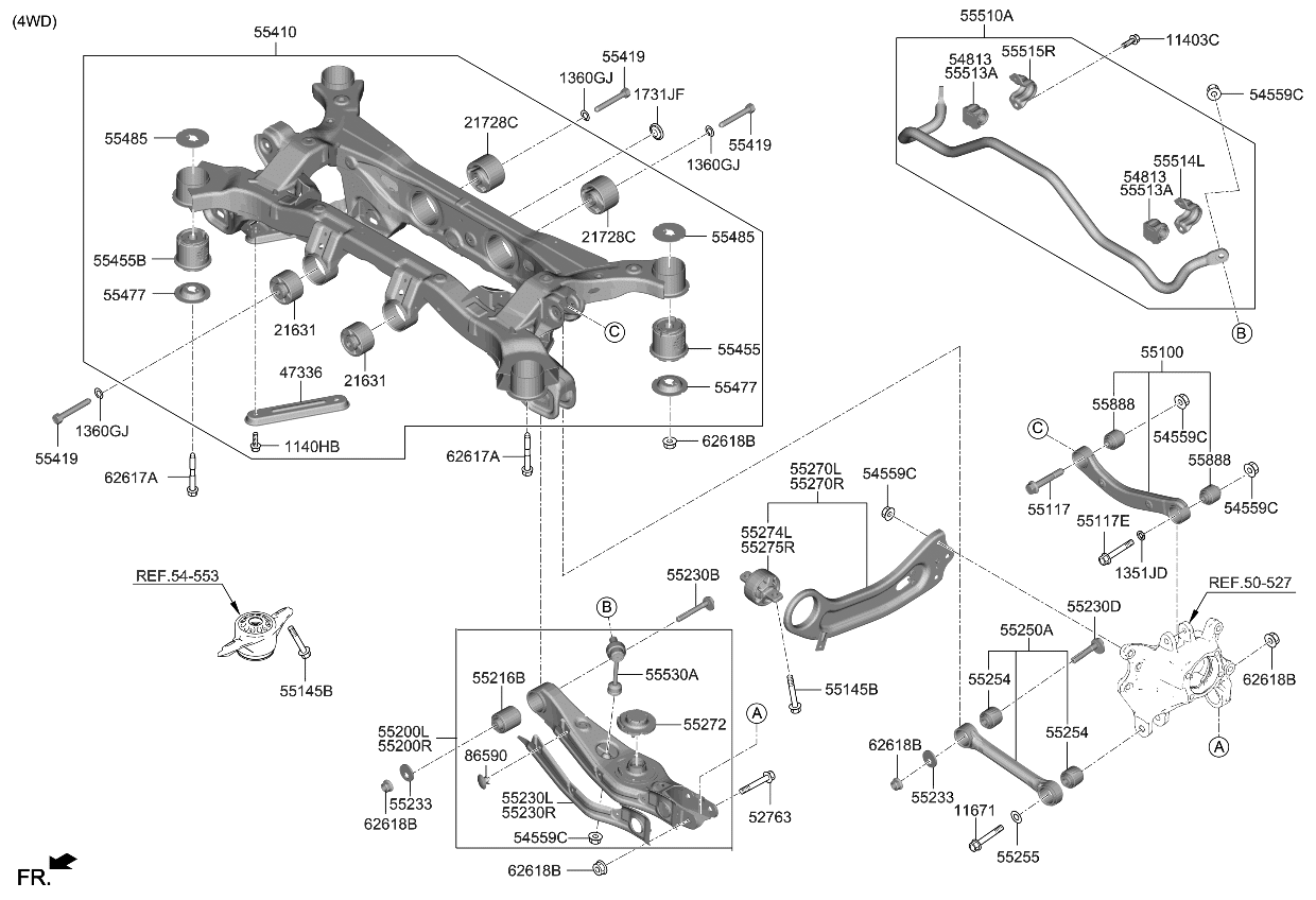 Kia 55405S8AB0 CROSSMEMBER-RR