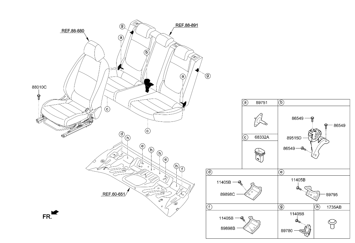 Kia 89751H9000 Bracket Assembly-Rear Seat