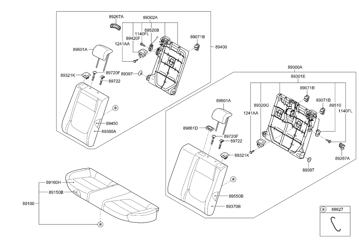 Kia 89350H9410 Pad Assembly-Rear Seat Back