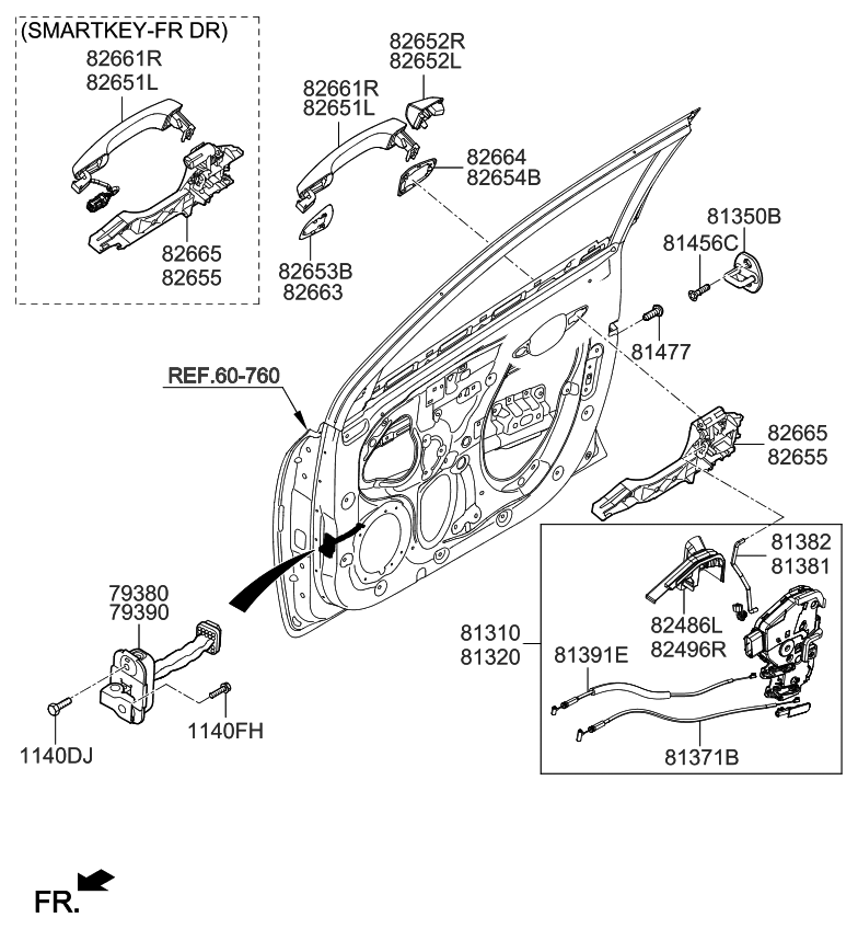 Kia 82661H9700 Handle Assy-Door Out