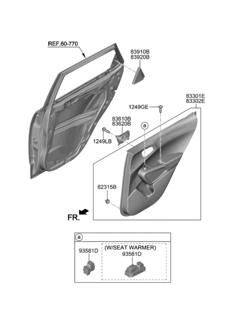 2022 Kia Soul Cover Assembly-Rr Dr Del Diagram for 83940K0000