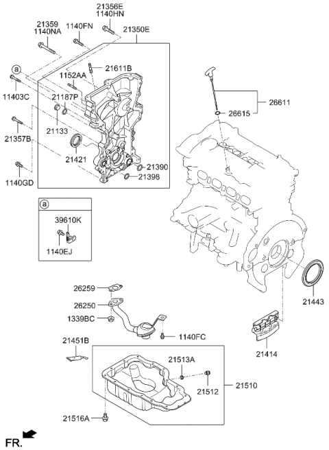 2021 Kia Soul Belt Cover & Oil Pan Diagram 1