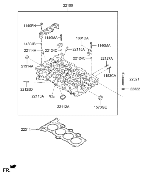 2022 Kia Soul Cylinder Head Diagram 1