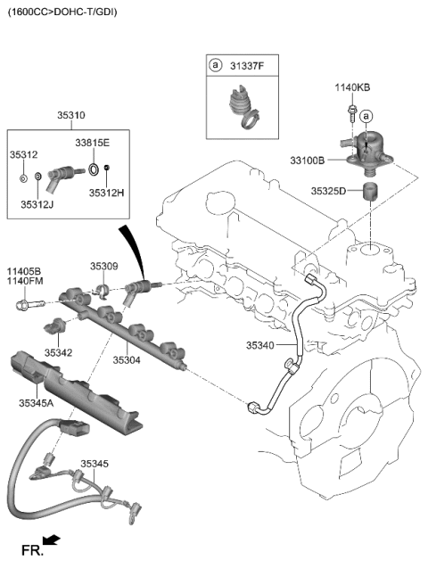2022 Kia Soul Throttle Body & Injector Diagram 1