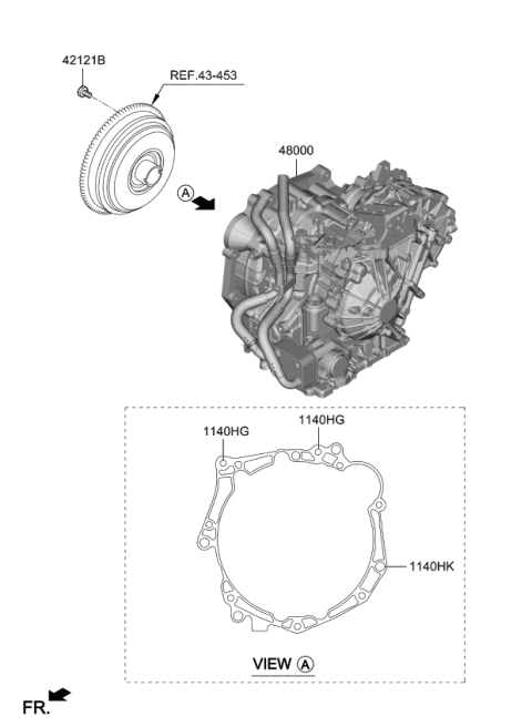 2022 Kia Soul TRANSAXLE Assembly-CVT Diagram for 480002H351