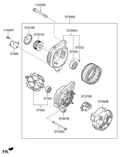 2020 Kia Soul Alternator Assy Diagram for 373002E821