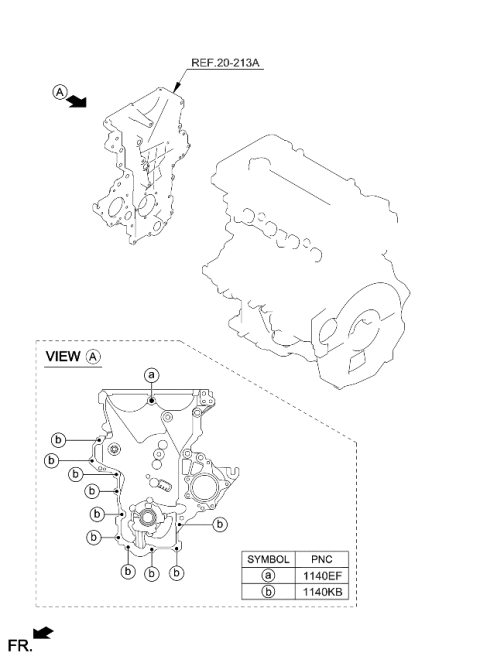 2021 Kia Soul Belt Cover & Oil Pan Diagram 3