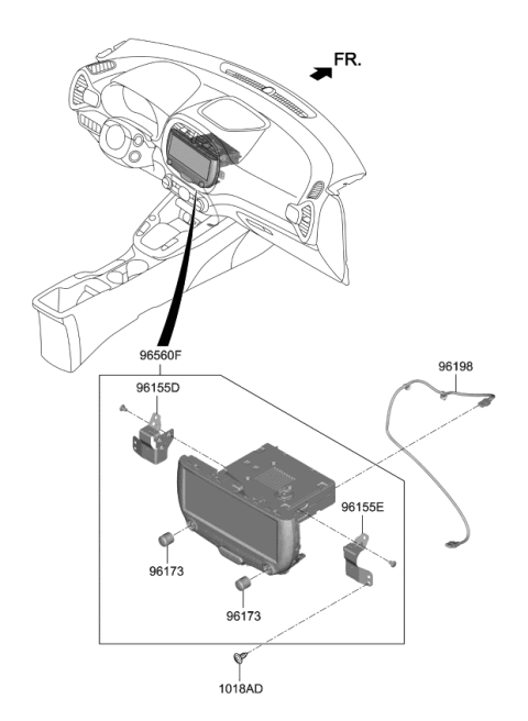 2021 Kia Soul Head Unit Assembly-AVN Diagram for 96560K0070FHV