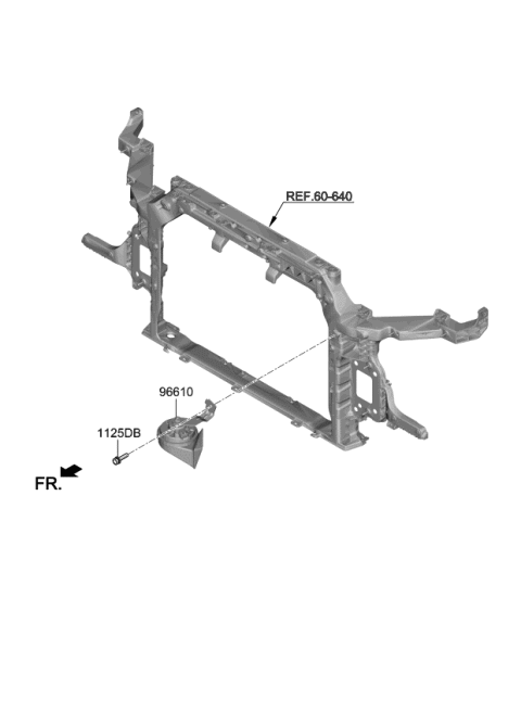 2020 Kia Soul Horn Assembly-Low Pitch Diagram for 96611K0100