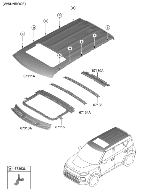 2022 Kia Soul Ring Assembly-SUNROOF Re Diagram for 67115K0050