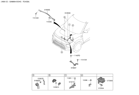 2022 Kia Soul Battery Wiring Assembly Diagram for 91850K0410