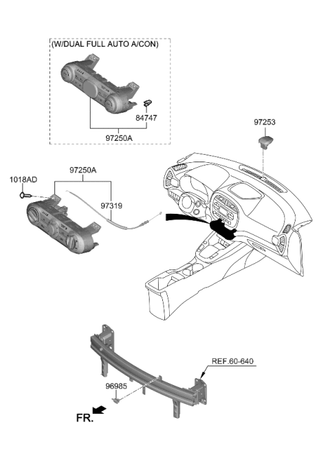 2022 Kia Soul Control Assembly-Heater Diagram for 97250K0650WK