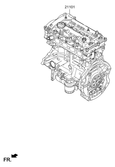 2022 Kia Soul ENGINE ASSY-SUB Diagram for 1E3312EH00