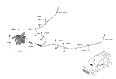 2020 Kia Soul Cable Assembly-Parking B Diagram for 59770K0200