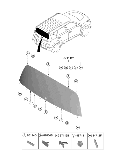 2021 Kia Soul Grommet-Rear Wiper Diagram for 98713B2000