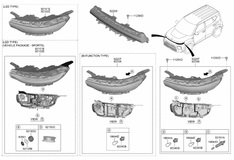 2022 Kia Soul Led Driver Module Diagram for 92180J2100