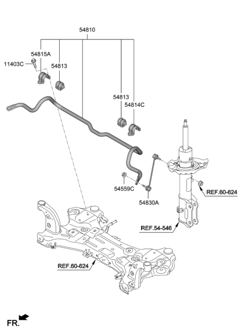 2020 Kia Soul Link Assembly-Front Stab Diagram for 54830J9000