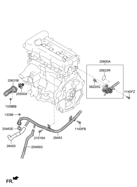 2022 Kia Soul Pipe-Heater Diagram for 254572B711