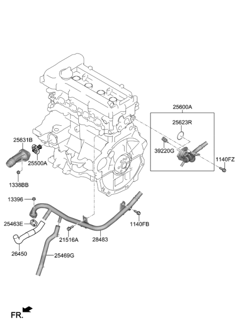 2022 Kia Soul Coolant Pipe & Hose Diagram 1