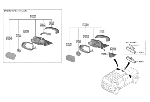 2022 Kia Soul SCALP-O/S Rr View Mi Diagram for 87626K0020