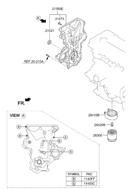 2022 Kia Soul Front Case & Oil Filter Diagram 1