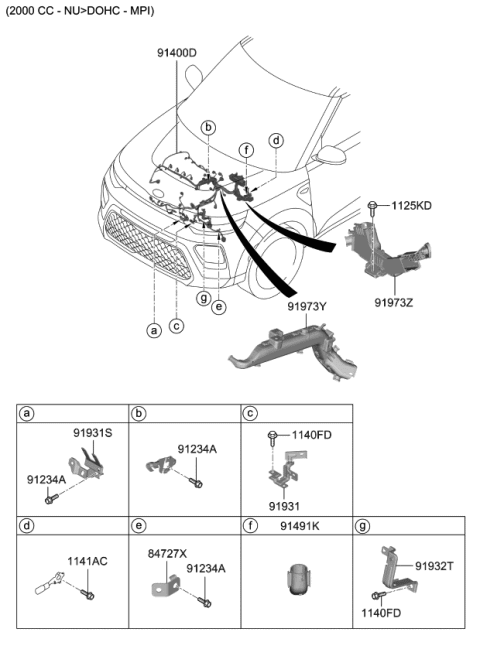 2022 Kia Soul Wiring Assembly-Control Diagram for 91420K0040