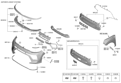 2021 Kia Soul Ultrasonic Sensor As Diagram for 99310K01509H