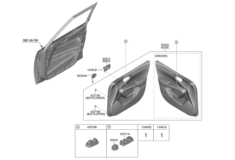 2022 Kia Soul Door Inside Handle Assembly Diagram for 82620K0000SVH