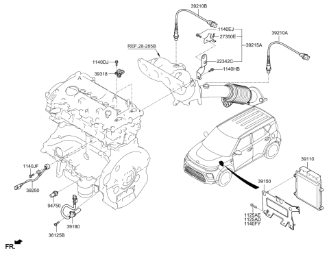 2022 Kia Soul BRKT-PCU Diagram for 391902EAD1