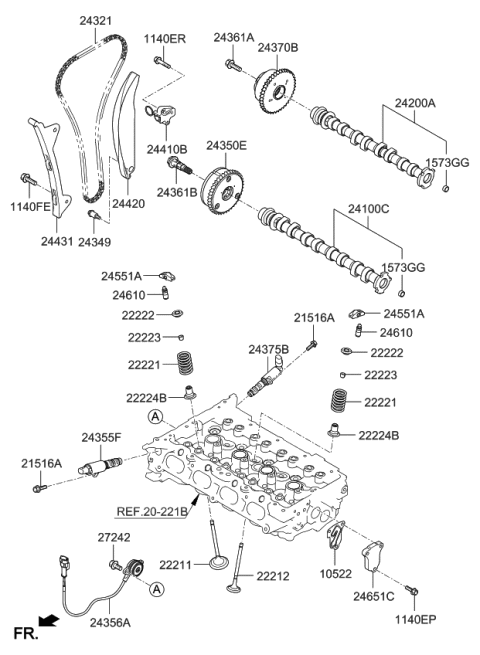 2021 Kia Soul Camshaft & Valve Diagram 2