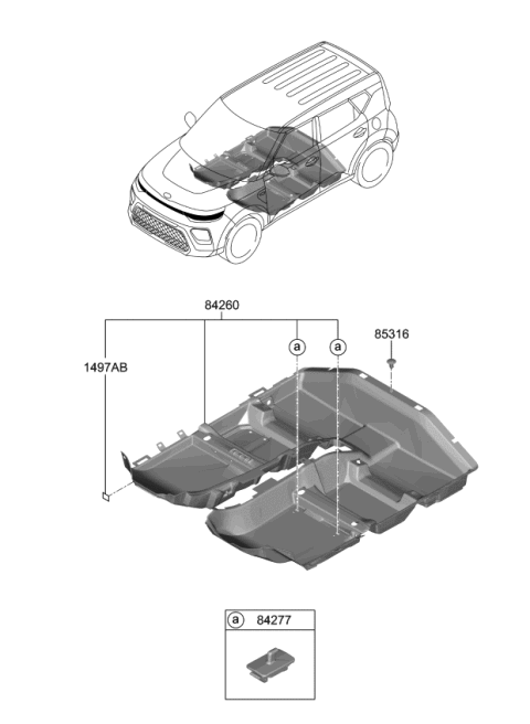 2021 Kia Soul Carpet Assy-Floor Diagram for 84260K0210WK