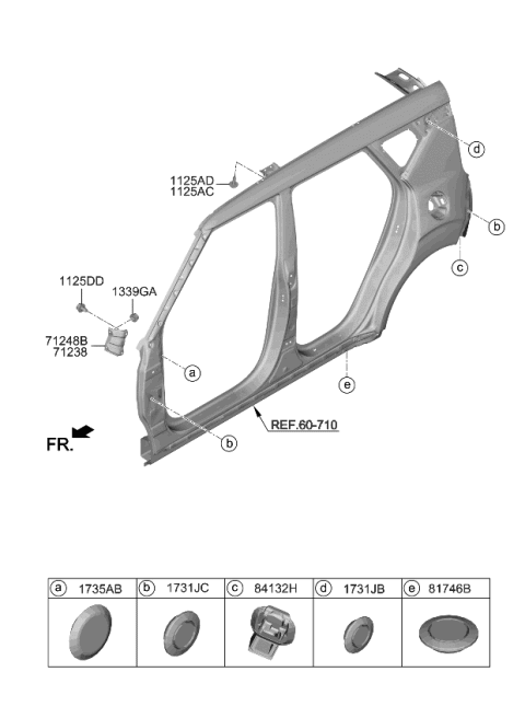 2020 Kia Soul EXTENTION Assembly-COWL Diagram for 71248K0000