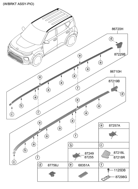 2020 Kia Soul Cover-Roof MLDG Diagram for 87214A2000
