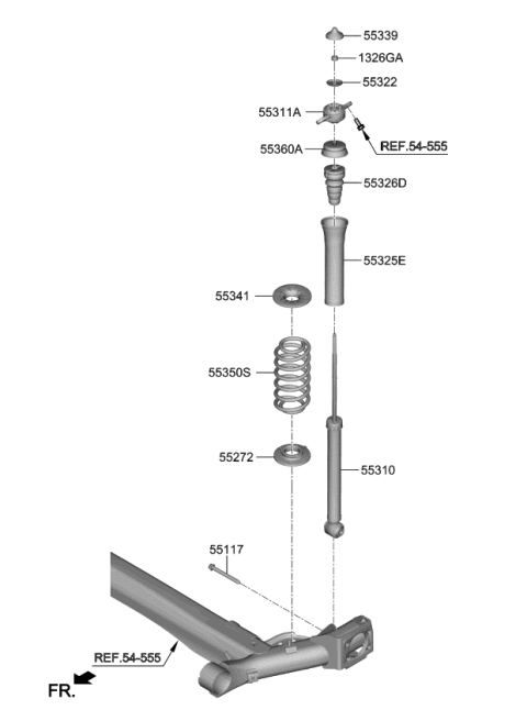 2021 Kia Soul INSULATOR-STRUT Diagram for 55311H5000