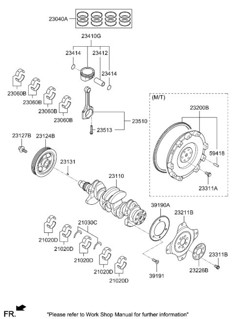 2020 Kia Soul Piston & Pin & Snap Diagram for 230412E811